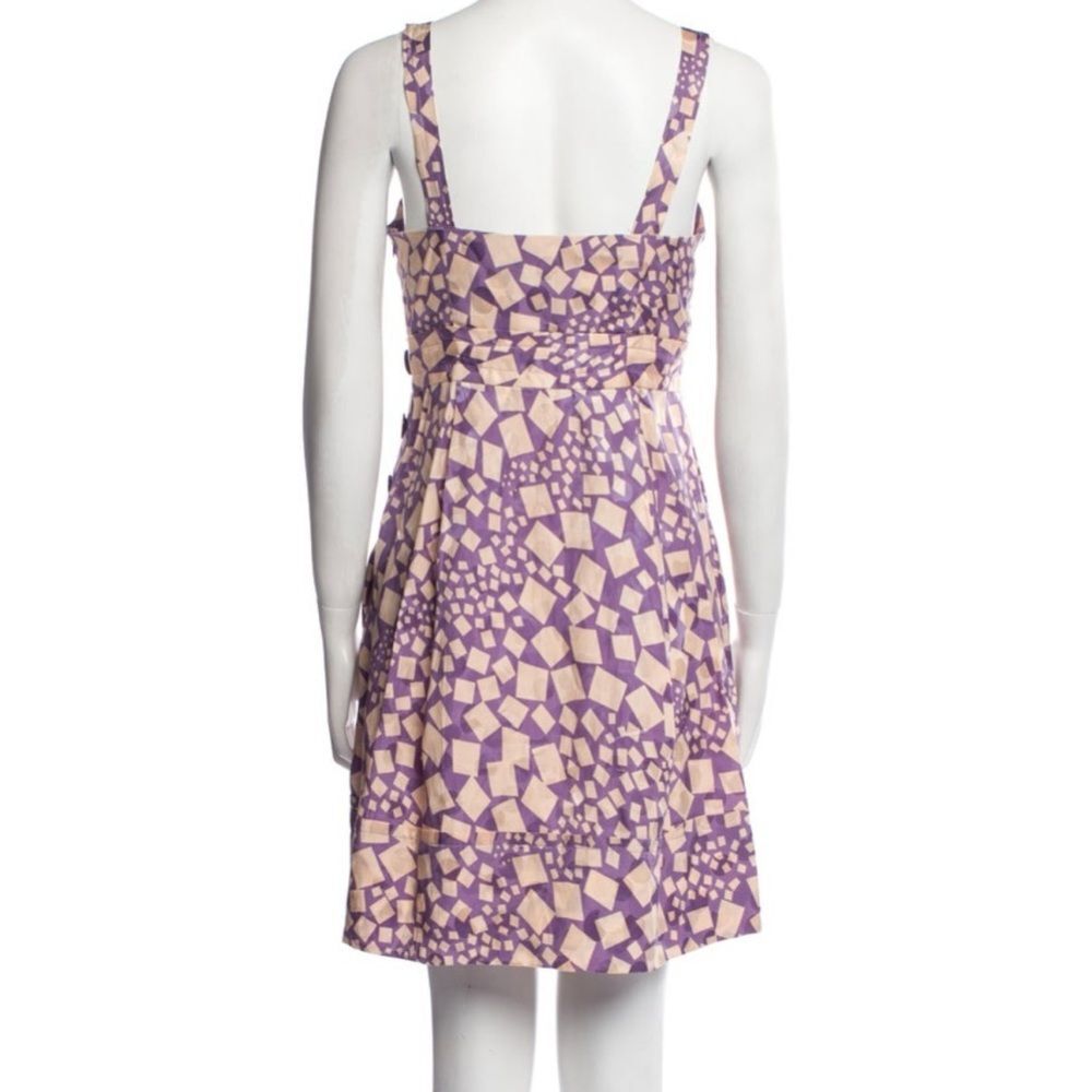 Marc by Marc Jacobs cowlneck/sleeveless/ Geometric Purple and Cream Dress/2/ - Picture 2 of 5